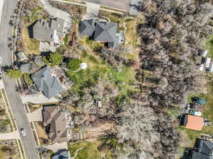 Aerial perspective of suburban area