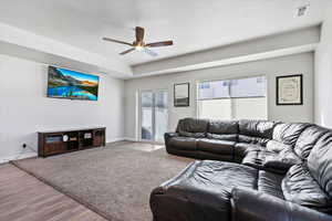 Ceiling fans in family room and primary suite