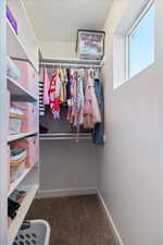 Walk-in closets with space-saver shelving are included in every bedroom