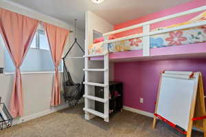 Bedroom includes a built-in loft bed