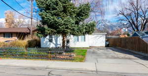 View of front of house with a fenced front yard