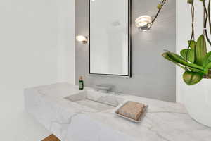 Bathroom featuring vanity