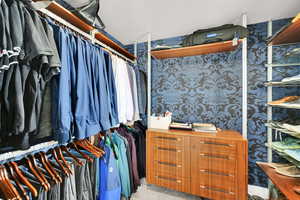 View of walk in closet