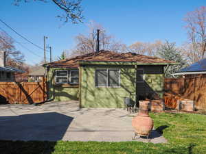 Patio and garden boxes.