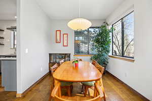 Dining space featuring hardwood / wood-style flooring