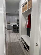 Mudroom to kitchen view