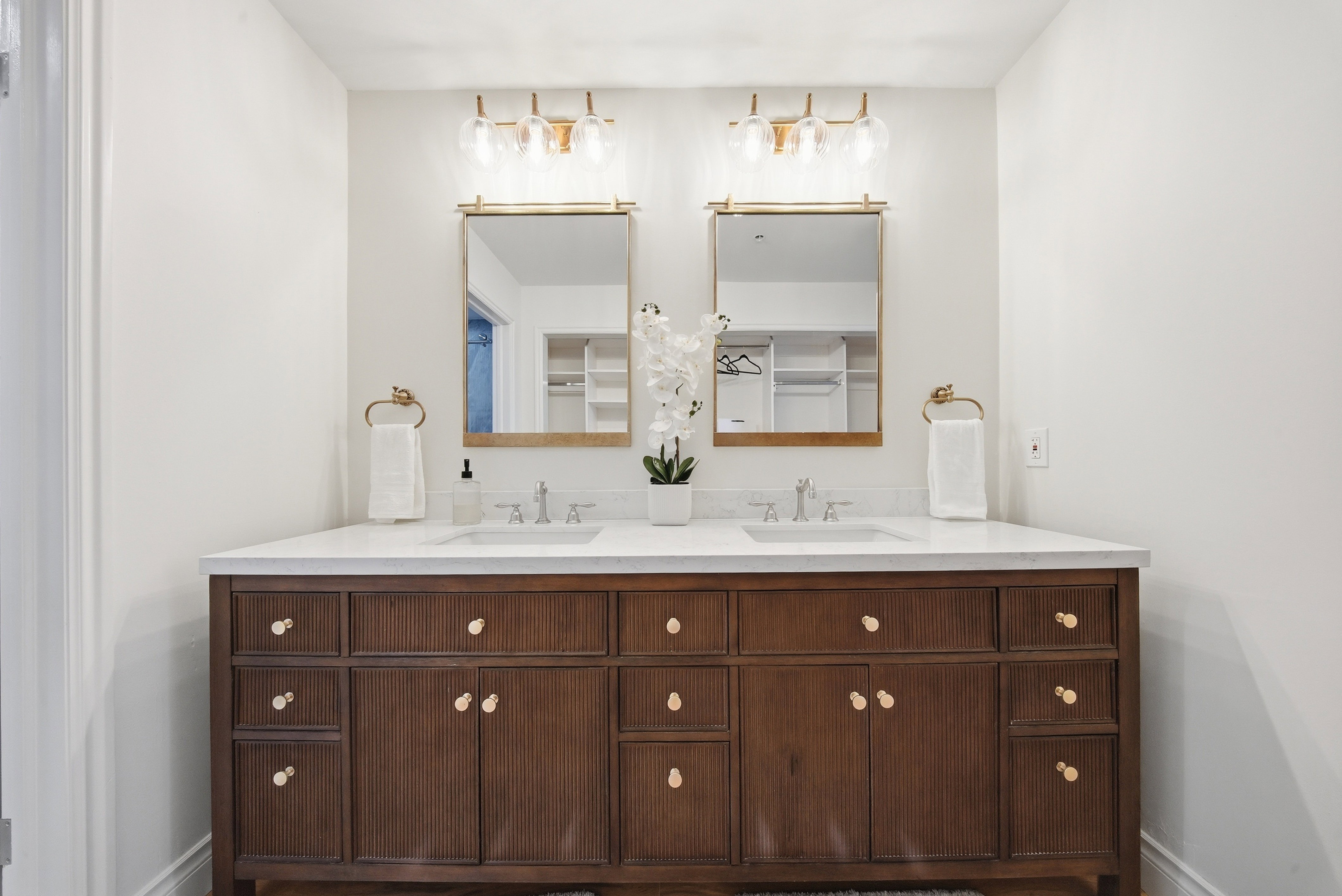 Bathroom featuring double vanity