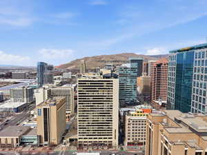 City view with mountains