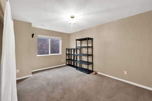 Carpeted empty room with baseboards