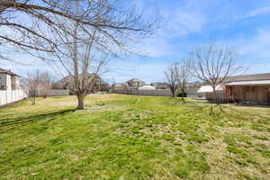 Fenced yard with a residential view