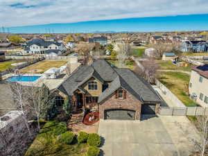 Aerial view of residential area