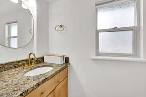 Bathroom featuring vanity