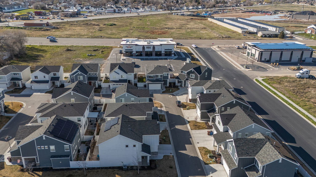 Aerial view of residential area