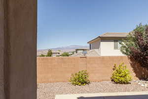View of yard with a mountain view