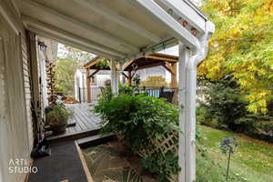 View of patio with a deck