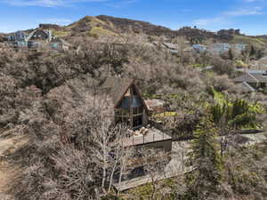 Mountain view with nearby suburban area