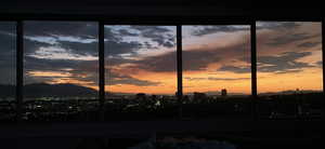 Mountain view featuring nearby urban area