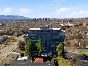 View of urban area with mountains
