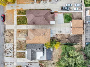 Aerial perspective of suburban area