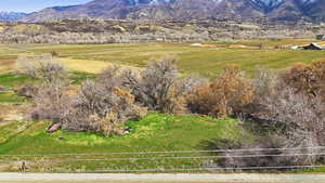 Mountain view with rural landscape