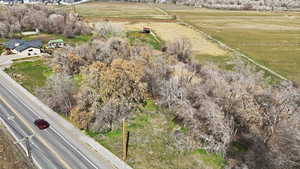 Aerial view of sparsely populated area