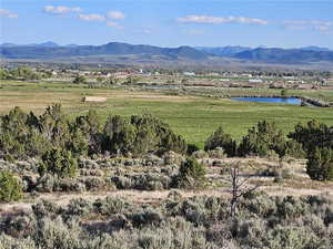 Mountain view with a large body of water