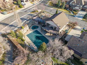 Aerial view of residential area