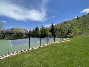 View of tennis court