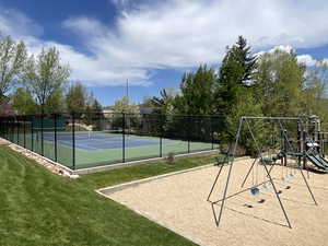 View of tennis court
