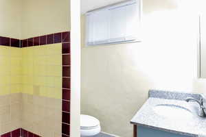 3/4 Bathroom featuring a shower and vanity