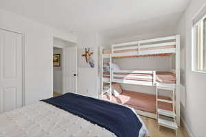 Bedroom featuring light wood finished floors