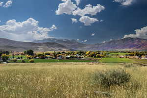 Mountain view with rural landscape