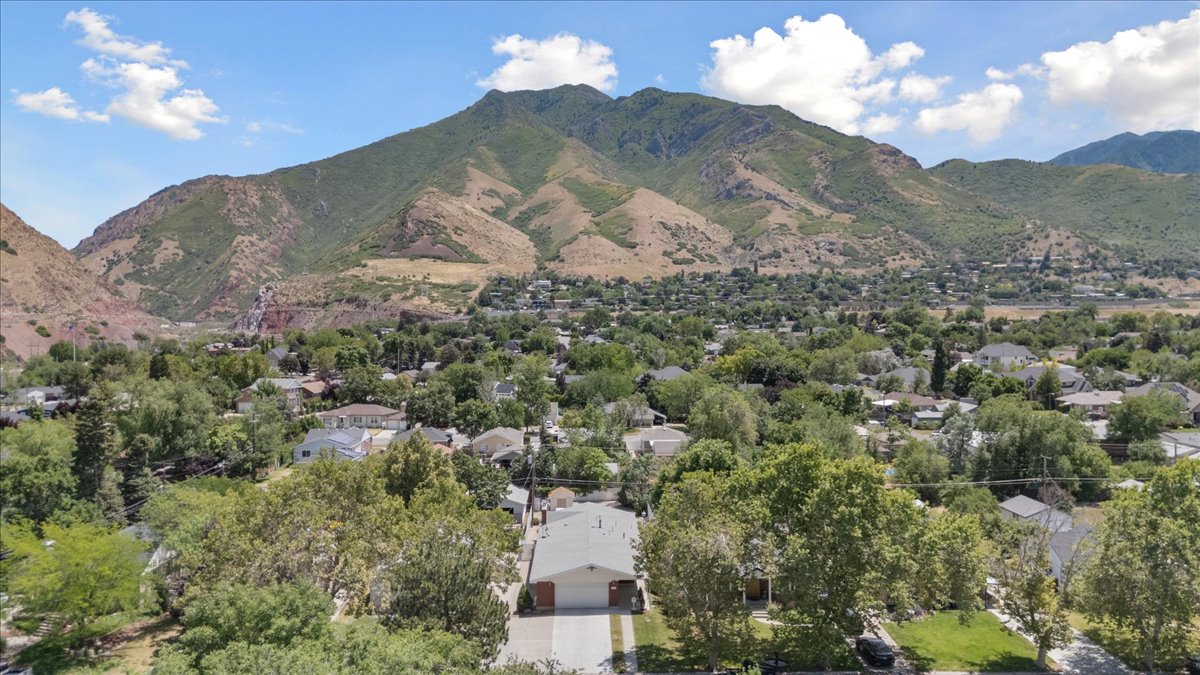 Mountain view with nearby suburban area
