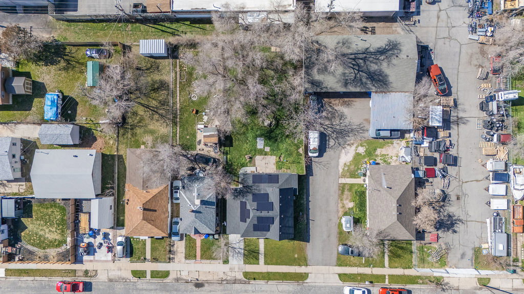 Aerial view of residential area