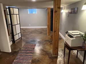 Finished below grade area featuring baseboards