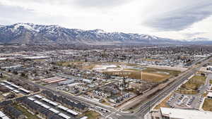 Bird's eye view of a mountain backdrop