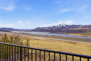 Mountain view with a large body of water