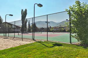 View of tennis court