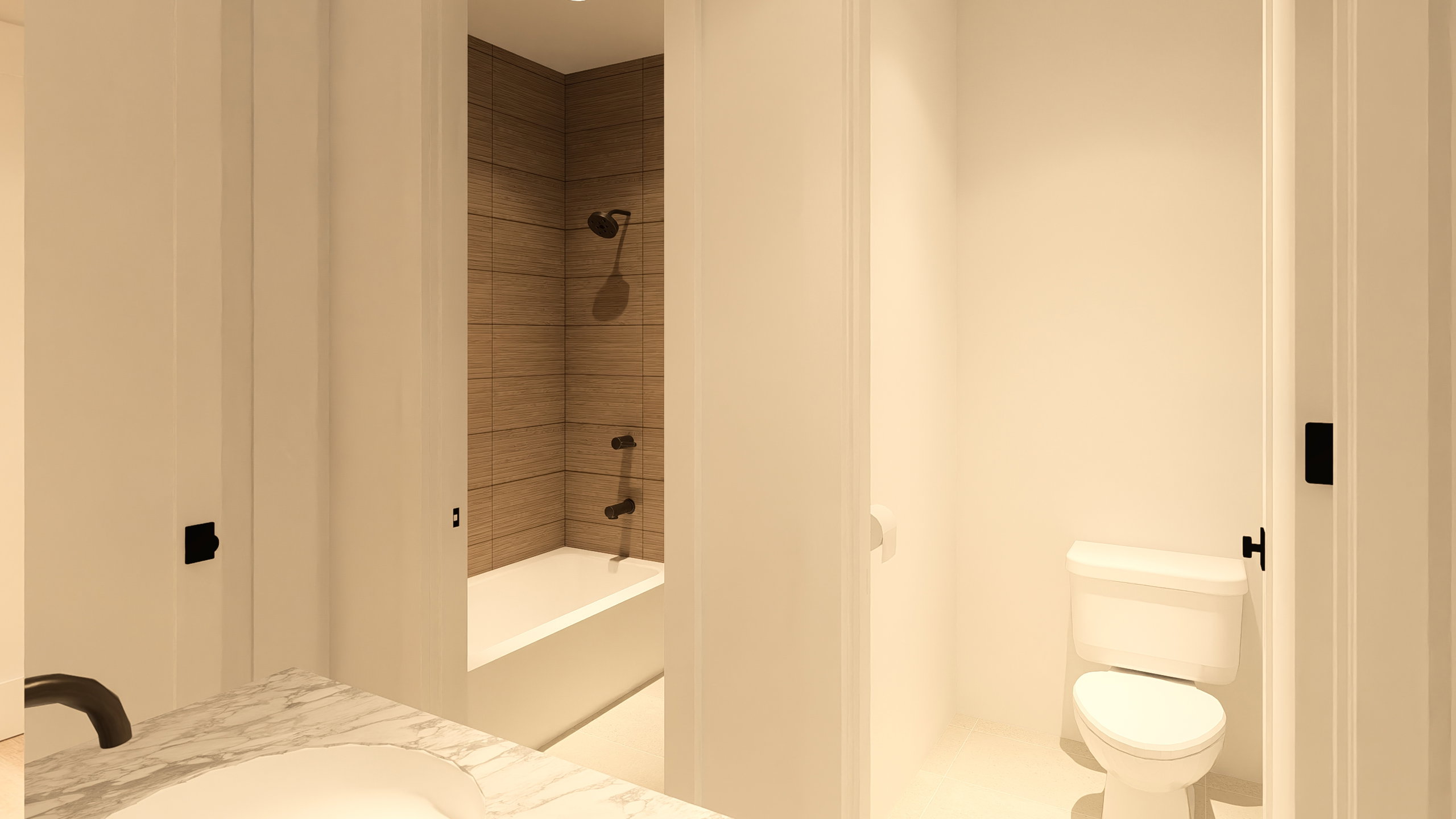 Full bathroom featuring vanity and bathtub / shower combination