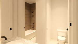 Full bathroom featuring vanity and bathtub / shower combination