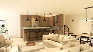 Living room featuring recessed lighting