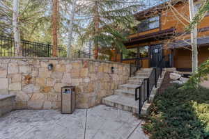 View of patio / terrace featuring stairway