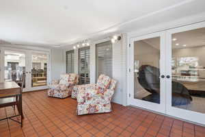Sunroom with french doors