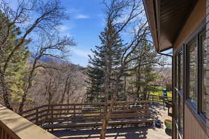 View of wooden deck