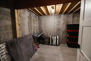 View of unfinished below grade area