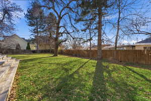 View of fenced backyard