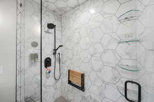 Bathroom with tiled shower