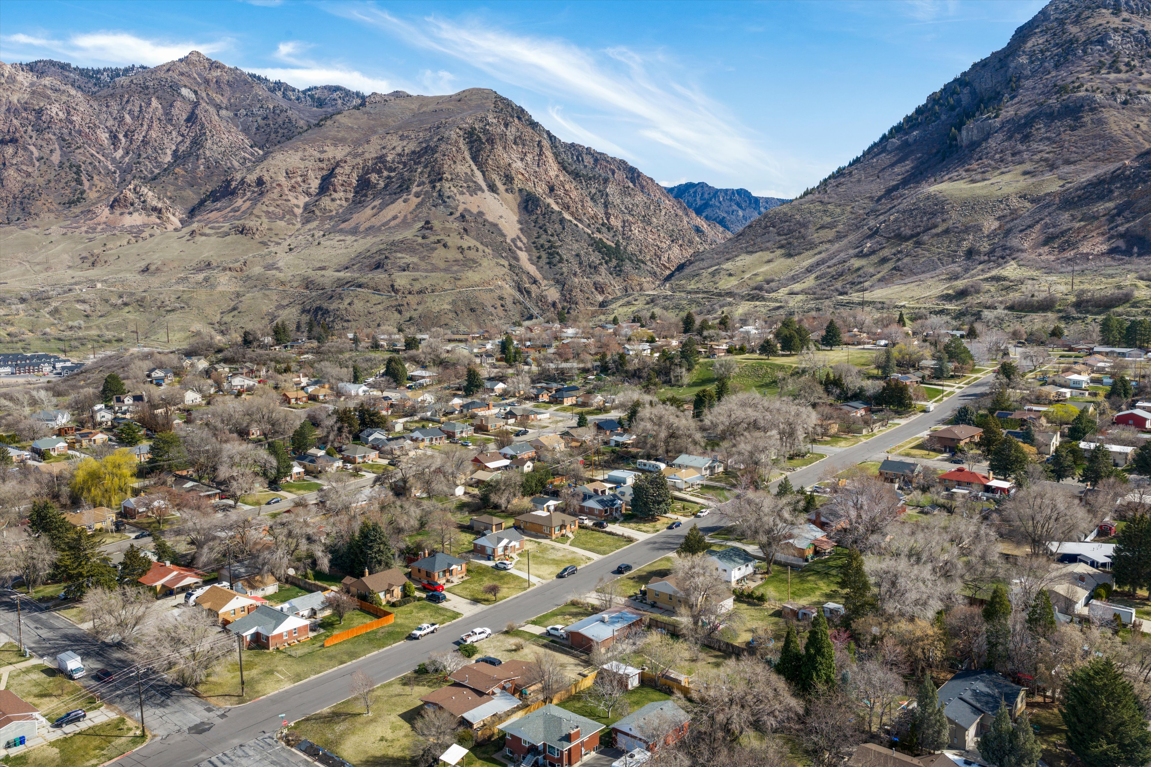 Mountain view featuring nearby suburban area