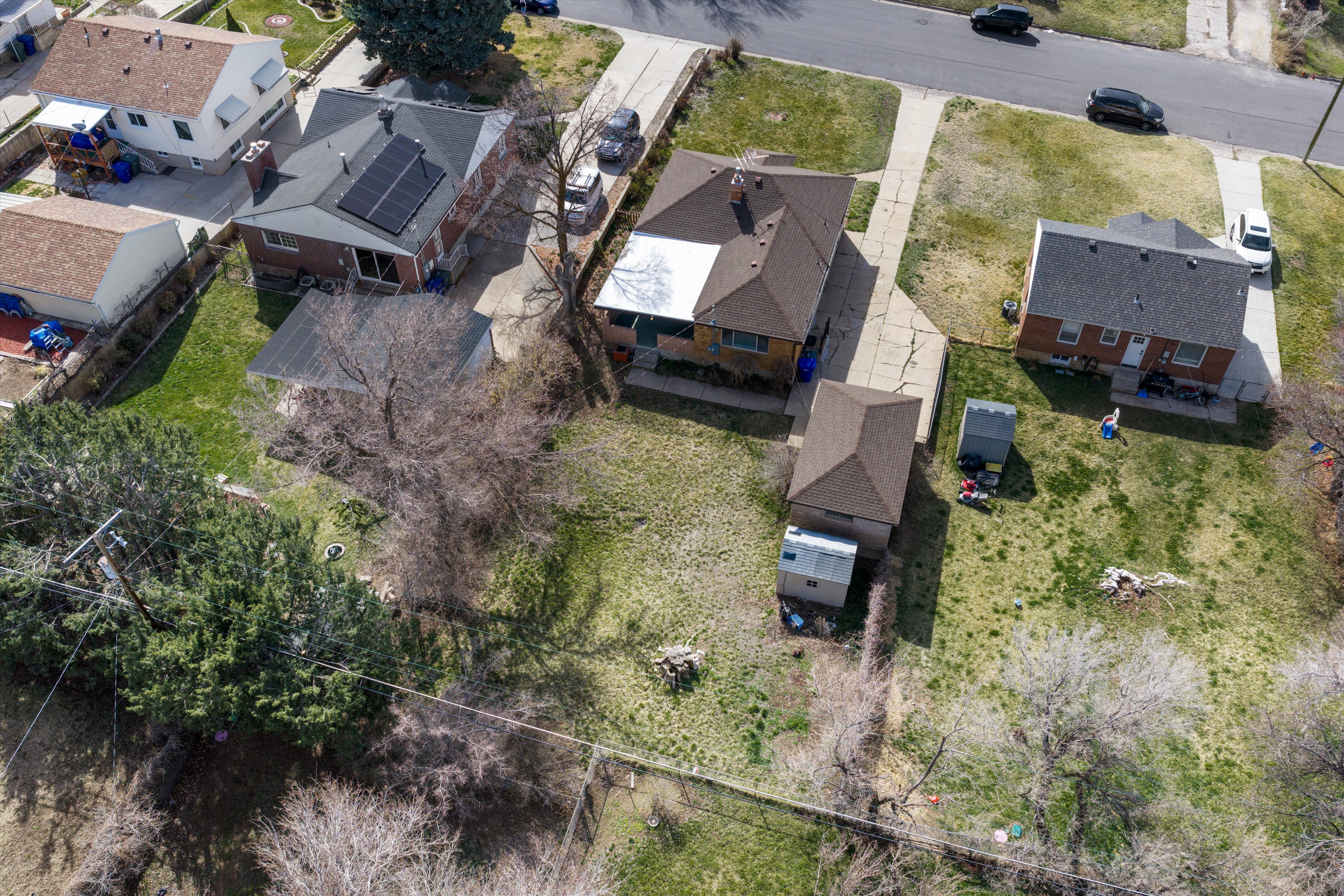 Aerial view of residential area