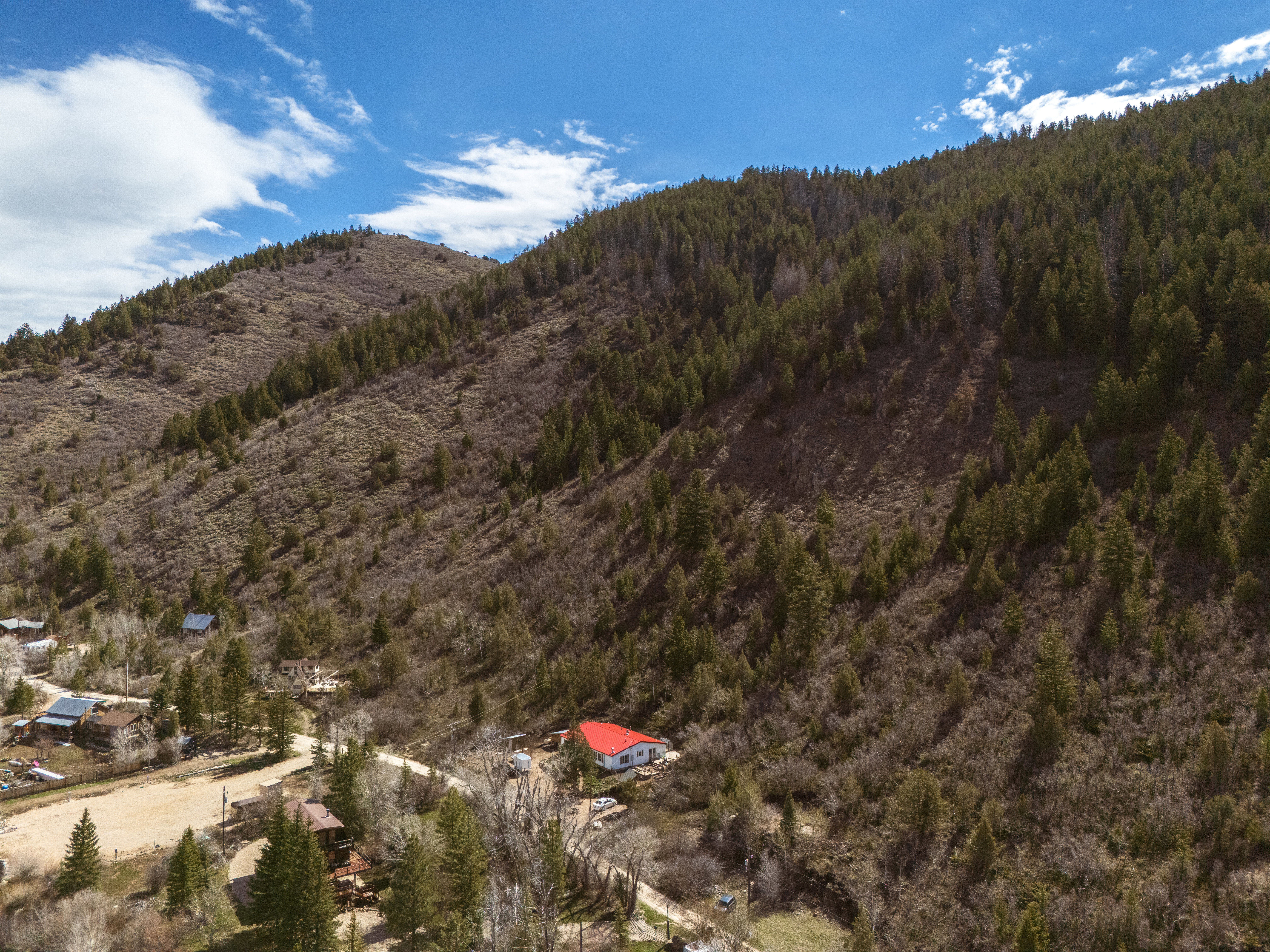 Aerial view of property, Mirror Lake highway, and canyon area